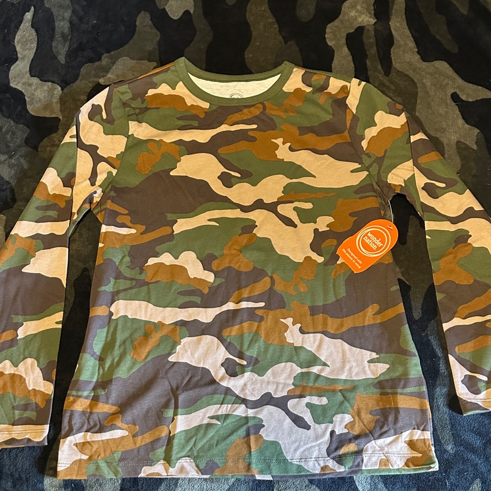 Wonder Nation Camouflage Long Sleeve Tee